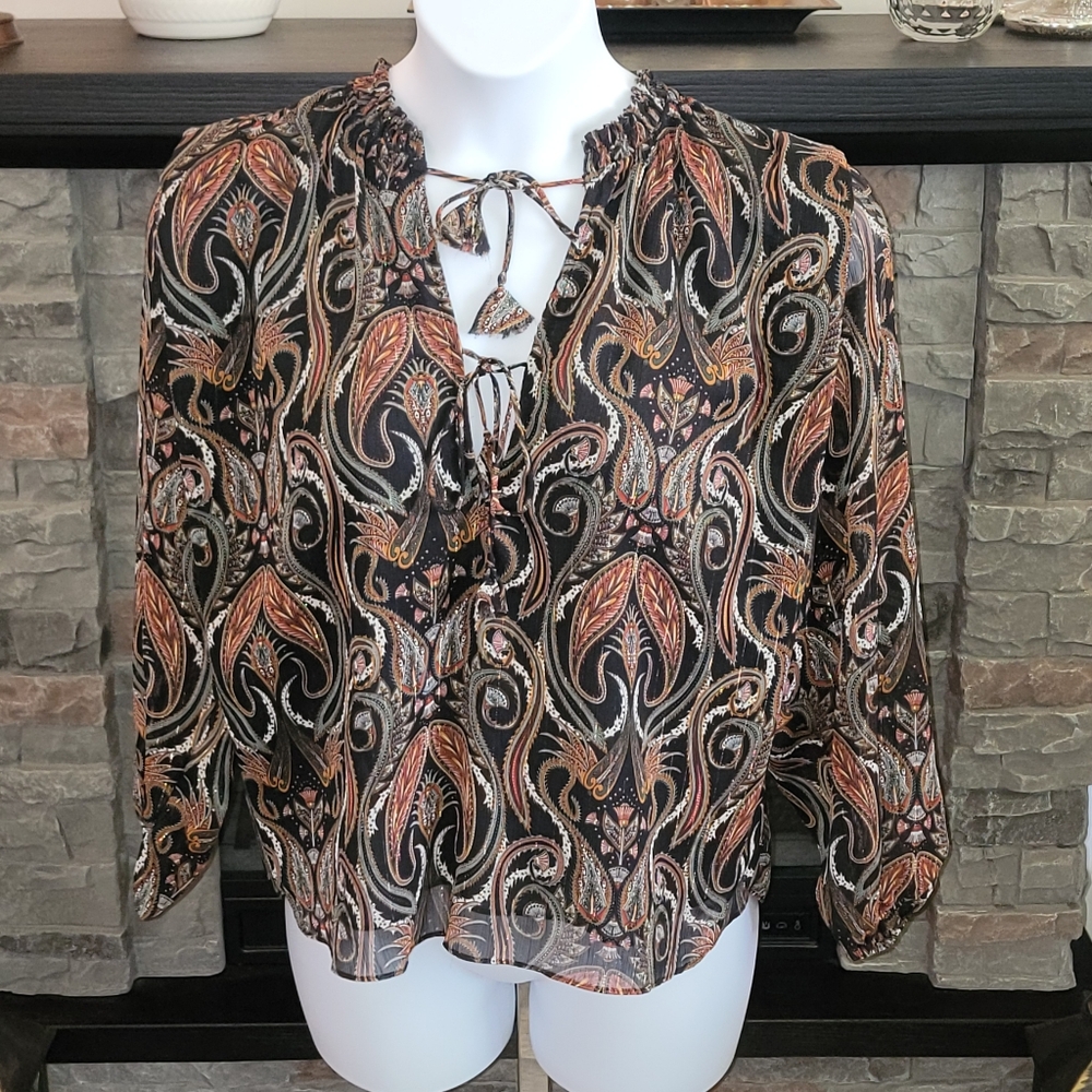 Misa Los Angeles Helena Chiffon Blouse NWOT
